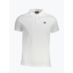 Tricou polo barbati cu logo, din bumbac, Alb, M