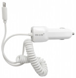 Incarcator auto TD-LTE TD-C32 Dual (USB + cablu cu mufa Lightning) alb