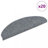 vidaXL Covorașe autoadezive pentru scări, 20 buc., 65x21x4 cm, gri deschis, semirotunde, mari