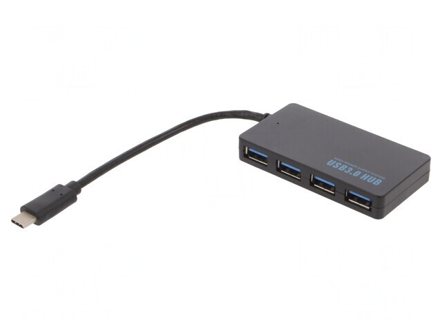 Hub USB 3.1 Negru 0.2m cu 4 Porturi USB A și USB C
