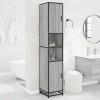 Gossi dulap baie, gri sonoma, 35x37,5x188,5 cm, lemn prelucrat/metal