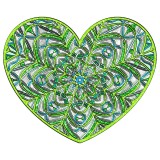 Sticker decorativ, Inima Mandala, Verde, 72 cm, 7223ST-7, Oem
