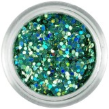 Paiete cu efect holografic 1mm - hexagoane verzi-albastre, INGINAILS