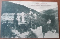 Carte postala, Baile Calimanesti, hotelul Societatii Govora-Calimanesti, perioada interbelica