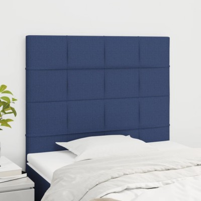 vidaXL Tăblii de pat, 2 buc, albastru, 80x5x78/88 cm, textil 3116312 foto