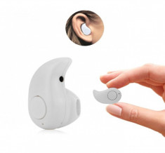 Mini casca Bluetooth MRG invizibila Handsfree Alb A2DP C279 foto