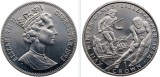 Gibraltar 1993 - 1 crown, Lillehammer, schi, UNC