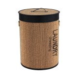 Cumpara ieftin Coș Rufe Cu Capac Bambus Mediu 38X50 Cm &ndash; Negru / Bamboo | Organizatoare Baie