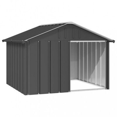 Casa pentru caini antracit 116,5x103x81,5 cm otel galvanizat GartenMobel Dekor foto