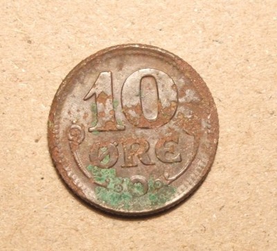 DANEMARCA 10 ORE 1922 RARA foto