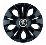 Cumpara ieftin Set 4 Capace Roti Top Negru R15, Compatibil Cu Peugeot, Autohelix MSA