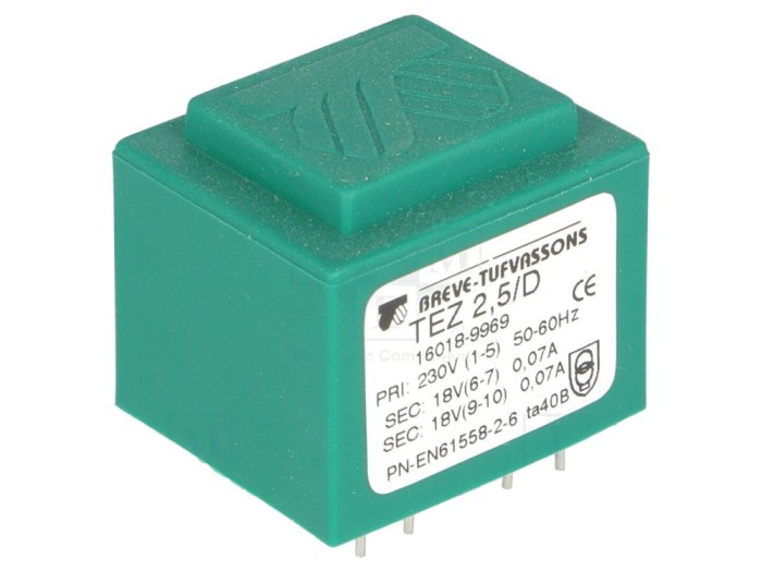 Transformator &icirc;ncapsulat PCB 2,5VA 230V 18V