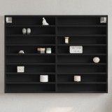 vidaXL Dulap cu vitrină, negru, 100x8,5x75 cm, lemn prelucrat