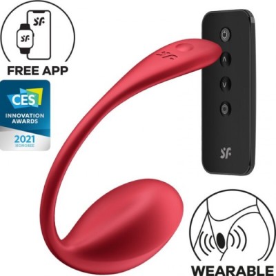 SATISFYER - SHINY PETAL G POINT REMOTE CONTROL STIMULATOR RED FREE APP foto