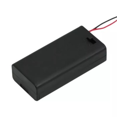 Suport baterii 2x AA cu fir capac si intrerupator foto