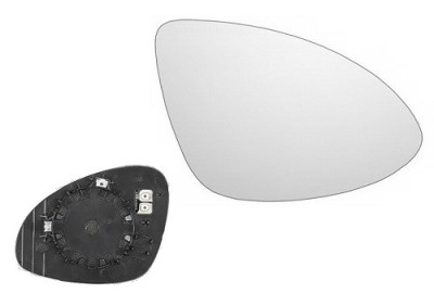 Geam oglinda exterioara cu suport fixare Porsche Cayenne (92a), 04.2010-12.2014, Dreapta, incalzita; geam convex; cromat; pentru oglinzi cu camera, V foto