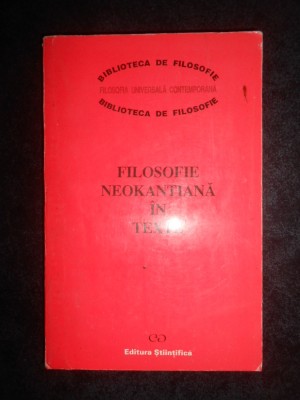 Filosofie neokantiana in texte foto