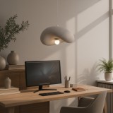 Lustra suspendata moderna FOAMER Nobile gri, 39 cm, E27, &icirc;naltime reglabila