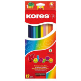 Creioane colorate super soft, pigmentate, set 12 culori, Kores
