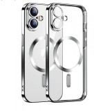 Huse silicon cu incarcare wireless compatibila cu Iphone 16 Argintiu, Albastru, Carcasa