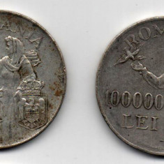 Monedă 100.000 lei, ARGINT (25 grame) Romania, 1946