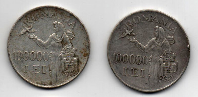 Monedă 100.000 lei, ARGINT (25 grame) Romania, 1946 foto