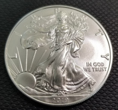 ARGINT USA American Eagle GEM UNC 31.103 g PUR 999% AN 2019 UNC ! foto