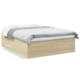 Cumpara ieftin Cadru de pat, stejar sonoma, 160x200 cm, lemn prelucrat