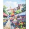 Tablou pictat manual, Piata de flori, 70x50cm ulei pe panza de in, Valentin Pop