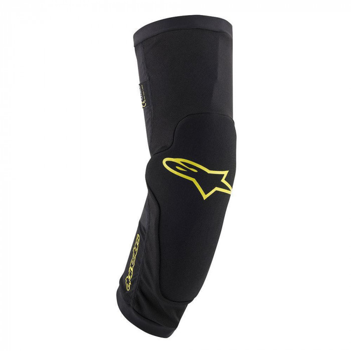 Protectie Genunchi Bicicleta Alpinestars Paragon Plus, Negru/Galben, Marime L