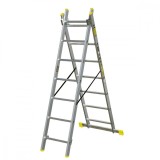 Scara aluminiu, Metalkas, 2 tronsoane, 7 trepte, max 150 kg, 1.9-2.9 m
