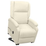 VidaXL Fotoliu cu ridicare, crem, material textil