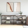 VidaXL Masă consolă stejar afumat 200x30x75 cm lemn prelucrat și fier