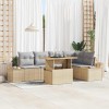 VidaXL Set de masă pentru grădină 6 pcs Bej și gri 100 x 55 x 73 cm 3350072