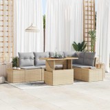 VidaXL Set de masă pentru grădină 6 pcs Bej, Gri 100 x 55 x 73 cm