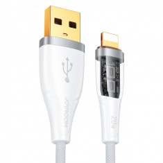 Cablu USB-A - Lightning Joyroom Cu Comutator Inteligent Incarcare Rapida 2,4A 1,2m Alb S-UL012A3
