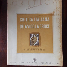 CRITICA ITALIANA-DELA VICO LA CROCE-ALEXANDRU MARCU-R6E