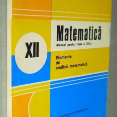 Matematica. Elemente de analiza matematica Clasa 11 - Boboc, Colojoara 1995