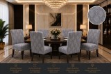 Set 6 Huse de Scaun, model Jacquard, Gri -Elastice, Elegante, Durabile