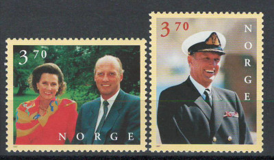 Norvegia 1997 MNH - A 60-a aniversare a Regelui si a Reginei, nestampilat foto