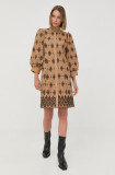 Cumpara ieftin Bruuns Bazaar rochie din bumbac culoarea bej, mini, drept
