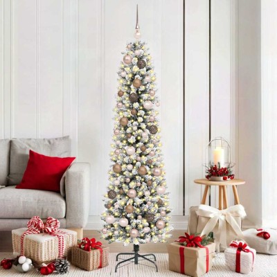 vidaXL BraddeCrăciunartificial cu suport Alb 180cm PVC 3396103 foto