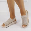 Sandale Dama Bej Textil, Talpa Ortopedica 3.5cm, Casual, DBS9390 M12