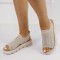 Sandale bej din material textil DBS9390 M12