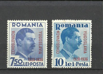 Romania 1936 ,LP 117 ,&amp;quot;Mica Intelegere - supratipar &amp;quot; serie MNH foto