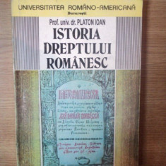 ISTORIA DREPTULUI ROMANESC de PLATON IOAN , Bucuresti 1994 , PREZINTA SUBLINIERI