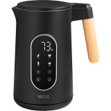Fierbator electric ECG RK 1799 Smart Black, 1.7 litri, 2200 W, pereti dubli, panou tactil, functii presetate, negru