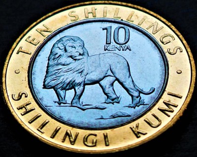 Moneda exotica bimetal 10 SHILING - KENYA, anul 2018 * cod 291 = UNC foto