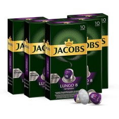 Set 5X Capsule Cafea Jacobs Lungo Intenso, intensitate 8, 50 capsule de aluminiu, compatibile cu Nesspreso Original, 260 g