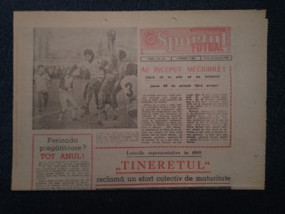 ZIARUL SPORTUL SUPLIMENT FOTBAL 2 SEPTEMBRIE 1988 CUPE EUROPENE foto
